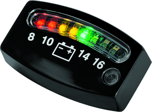 Kuryakyn LED Battery Gauge Universal Black Kuryakyn LED Battery Gauge Universal Black