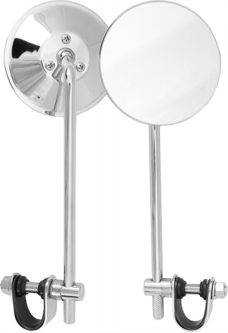 Universal 4" Round Mirror 8" Stem Chrome Universal 4" Round Mirror 8" Stem Chrome