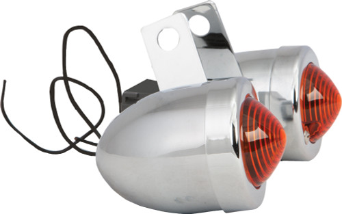 Bullet Marker Light W/Brkt Chr Amber Lens Single Filament Bullet Marker Light W/Brkt Chr Amber Lens Single Filament