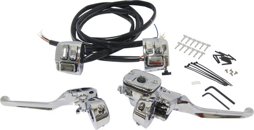 Comp H/Bar Cntrls 11/16 M/Cyl W/Switches Chrome 96 06 Comp H/Bar Cntrls 11/16 M/Cyl W/Switches Chrome 96 06