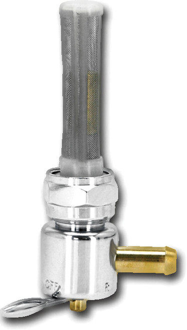 Round Petcock 22mm Bung Down Spigot Chrome Round Petcock 22mm Bung Down Spigot Chrome