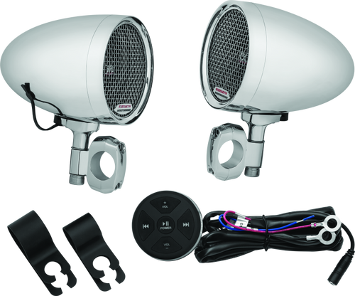 Kuryakyn Road Thunder Speaker Pods Bluetooth Audio Controller Chrome Kuryakyn Road Thunder Speaker Pods Bluetooth Audio Controller Chrome