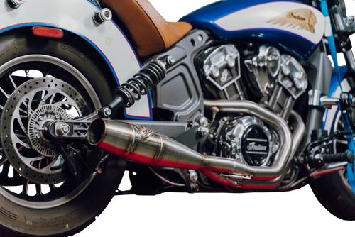 Indian Scout Mid Length Cannon Brushed Ss