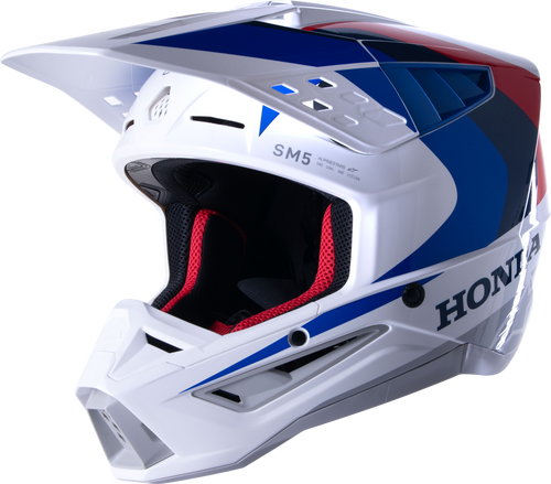 Honda S M5 Helmet White/Blue/Red Glossy Md Honda S M5 Helmet White/Blue/Red Glossy Md