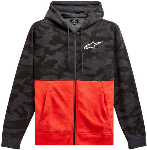 Camo Block Hoodie Char Htr/Wrm Rd Lg