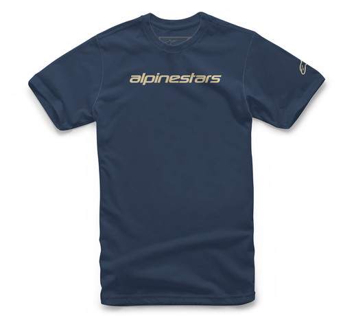 Linear Wordmark Tee Navy/Stone Xl