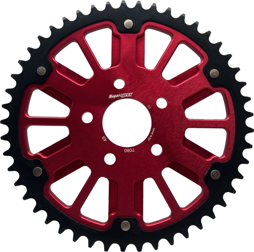 Stealth 53t Rear Sprocket Red Alum Car  Blk Steel Teeth