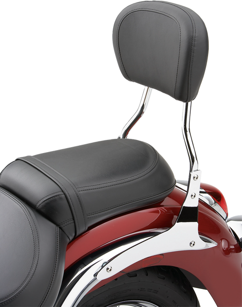 Short Round Sissy Bar W/Pad Chrome Yam V Star 1300 07 15 Short Round Sissy Bar W/Pad Chrome Yam V Star 1300 07 15
