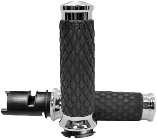 Diamond Contour Chrome Twist Grip