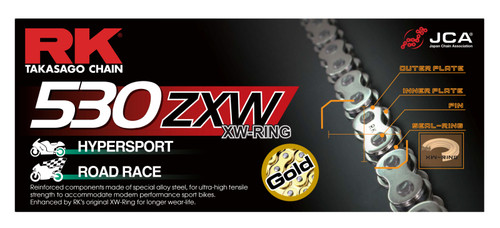 RK Chain GB530ZXW-170L XW-Ring - Gold