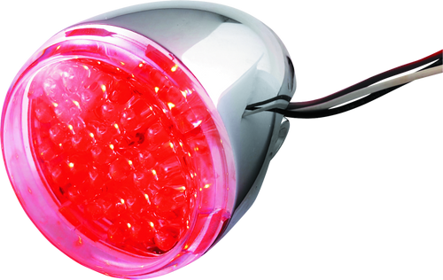 Bikers Choice Chrome LED Rear Billet Turn Signal Red Dual Circuit Clear Lens Universal Custom Bikers Choice Chrome LED Rear Billet Turn Signal Red Dual Circuit Clear Lens Universal Custom