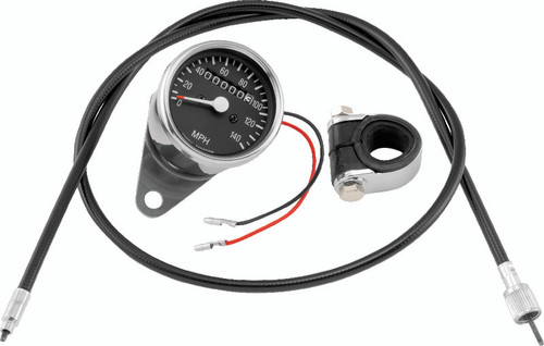 Bikers Choice L73-94 XL 73-94 FX FXR 2:1 Custom Mini Speedo Kit Black Face 140 Mph 2 1/2 Inch Bikers Choice L73-94 XL 73-94 FX FXR 2:1 Custom Mini Speedo Kit Black Face 140 Mph 2 1/2 Inch