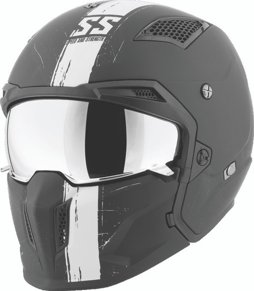 Speed and Strength SS2400 Tough As Nails Helmet Black/White - Small