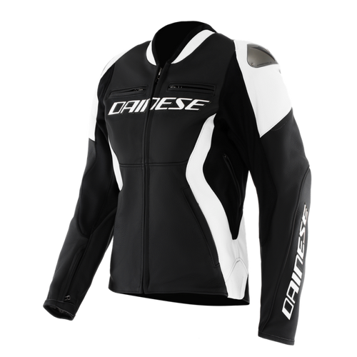 Dainese Racing 5 Leather Jacket Black/White Womens Size - 42