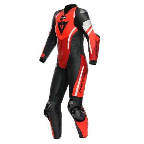 Dainese Misano 3 Perforated D-Air 1PC Leather Suit Womens Black/Red/Fluorescent Red Size - 42