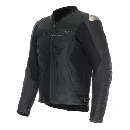 Dainese Racing 5 Perforated Leather Jacket Black/Black/Black Short Size - 46