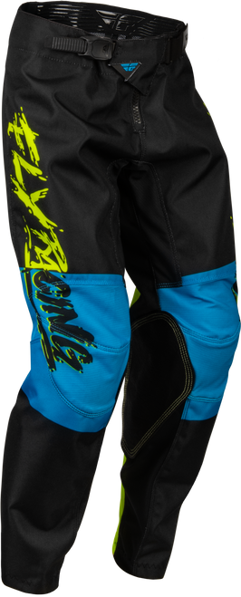 Youth Kinetic Khaos Pants Hi Vis/Black/Cyan Sz 18