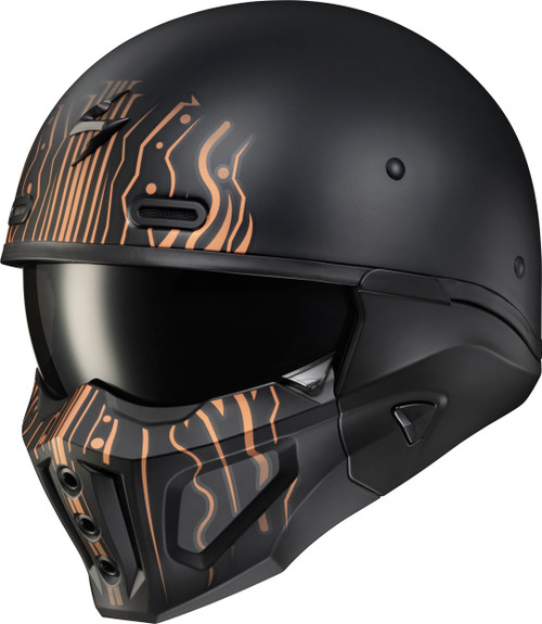 Covert X Open Face Helmet Tribe Matte Black/Copper Xl