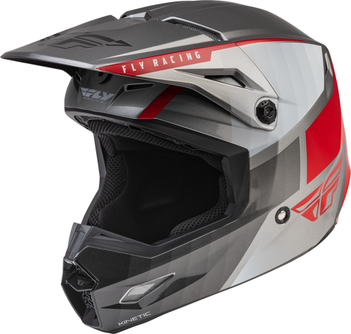 Youth Kinetic Drift Helmet Charcoal/Light Grey/Red Yl