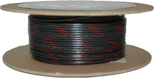 100' Spool 20 Gauge Wire (Black/Red Stripe)