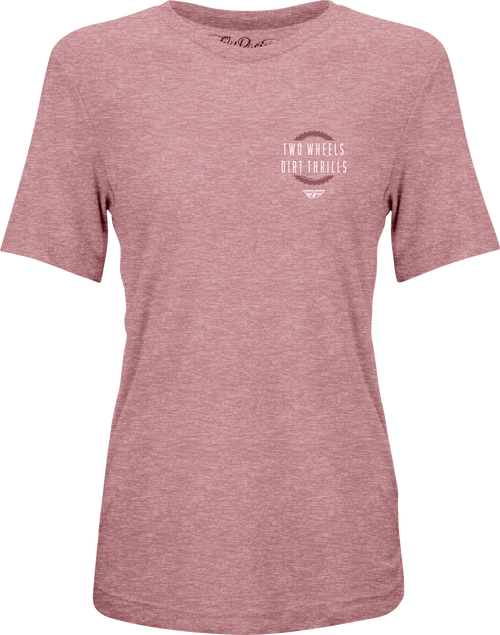 Women's Fly Two Wheels Tee Mauve Heather Lg