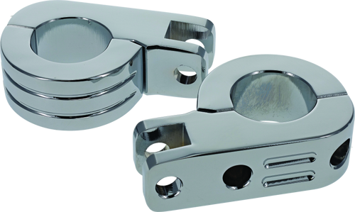 Bikers Choice Chrome Billet Highway Peg Mounts for 1.25 Inch Engine Guard Universal Custom Pr