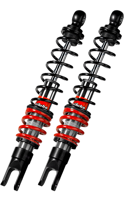 Bitubo YGB0 Twinshocks Rear Adjustable: Spring Preload, Red And Black Springs SC188YGB01