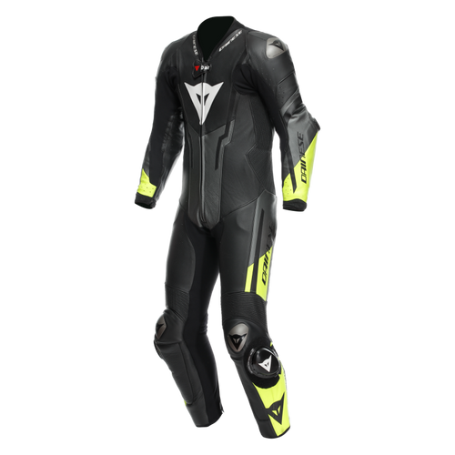 Dainese Misano 3 Perforated D- Air 1 Pc Leather Suit Black/Anthracite/Fluorescent Yellow Size - 46