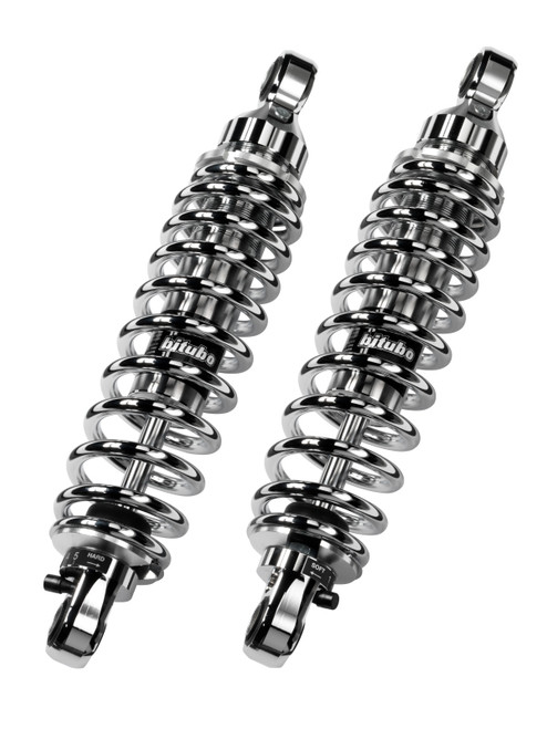 Bitubo WME0 Twinshocks Adjustable: Spring Preload, Rebound, Length 371mm, Chrome Edition G0007WME03