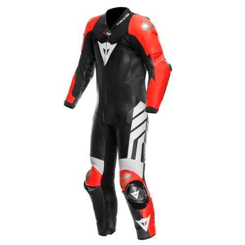 Dainese Mugello 3 Perforated D- Air 1 Pc Leather Suit Black/Fluorescent Red/White Size - 50