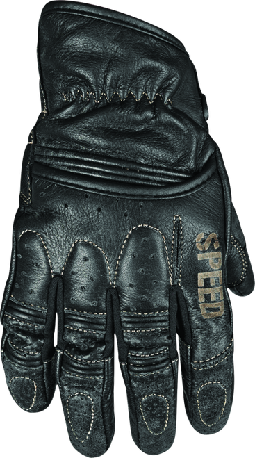 Speed and Strength Rust and Redemption Leather Gloves Black - Medium