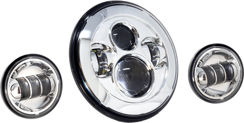 7" Led Hdlgt W/ Pass Lamps Chr Indian 7" Led Hdlgt W/ Pass Lamps Chr Indian