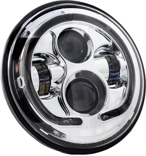 7" Led Headlight Chr Halo W/ Mnt Adapter 7" Led Headlight Chr Halo W/ Mnt Adapter