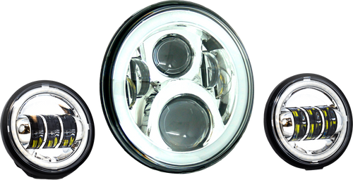 7" Led Hdlgt W/ Pass Chr Halo Indian 7" Led Hdlgt W/ Pass Chr Halo Indian