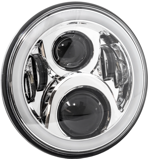 7" Led Headlight Chrome Halo Indian 7" Led Headlight Chrome Halo Indian
