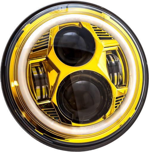 7" Led Gold Headlight Halo W/ Mnt Adapter 7" Led Gold Headlight Halo W/ Mnt Adapter