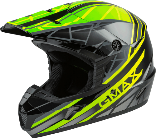 Youth Mx 46y Off Road Mega Helmet Black/Hi Vis/Grey Yl