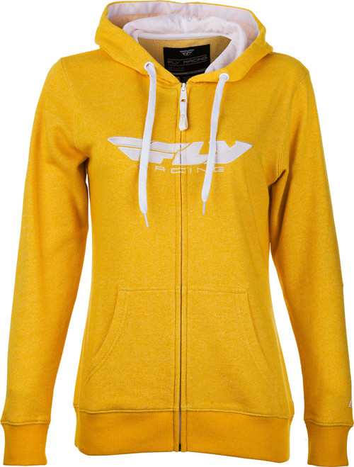 Women's Fly Corporate Zip Up Hoodie Mustard Sm
