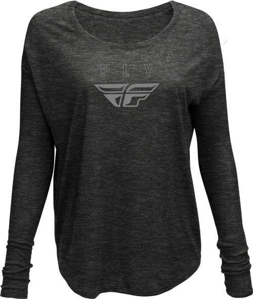 Women's Fly Logo Long Sleeve Tee Dark Grey Heather Xl