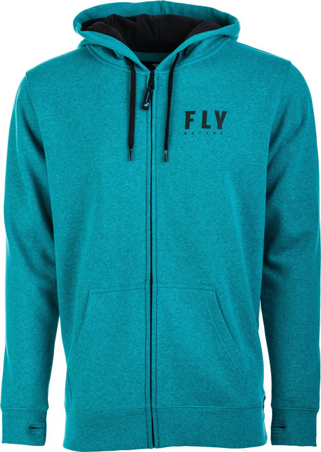 Fly Logo Zip Up Hoodie Teal Xl