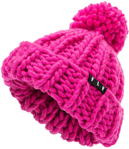 Women's Fly Chunky Pom Beanie Pink