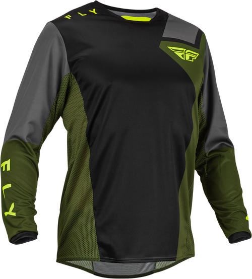 Kinetic Jet Jersey Black/Olive Green/Hi Vis Lg