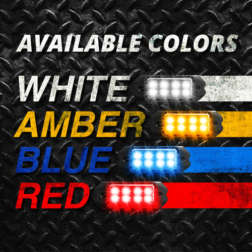 Strobe Pod Lights Traffic Red/Blue 8pc