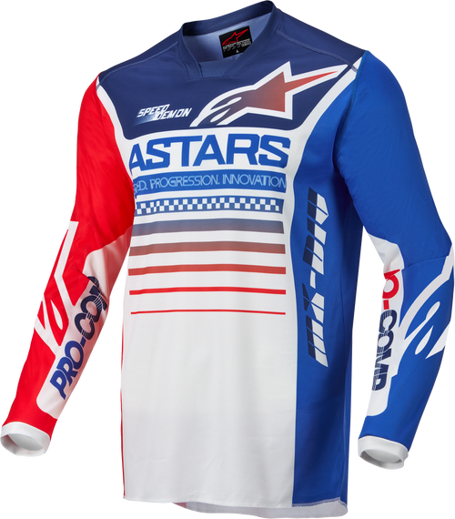 Racer Compass Jersey Off White/Red Fluo/Blue 2x