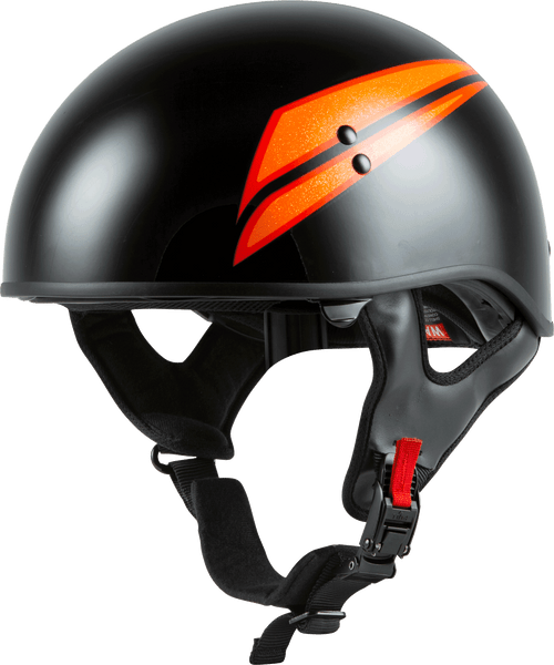 Hh 65 Half Helmet Union Naked Black/Orange Sm