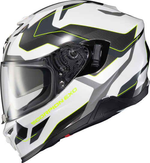 Exo T520 Full Face Helmet Zuse White/Hi Viz Lg