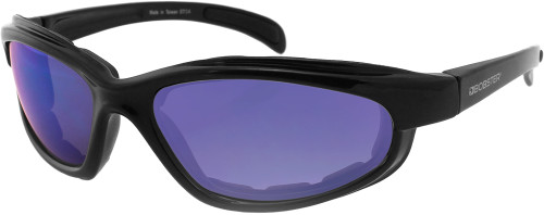 Fat Boy Sunglasses Blk Frame W/Smoked Blu Mirror Lens