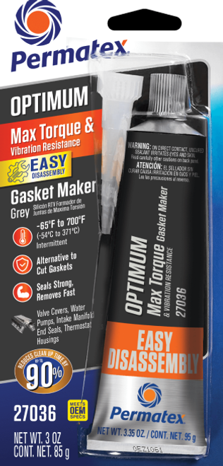 Optimum Grey Rtv Silicone 3 Oz 12/Case
