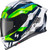 Exo R1 Air Full Face Helmet Carbon Rastor Wht/Grn/Blue Md