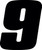Hardline Dirt Digits 3pk 4 in. - High Gloss Number 9 - Black